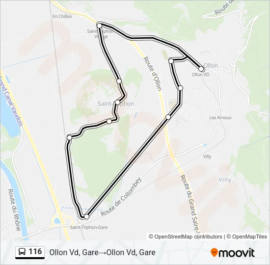 116 Bus Line Map