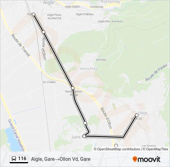 116 Bus Line Map