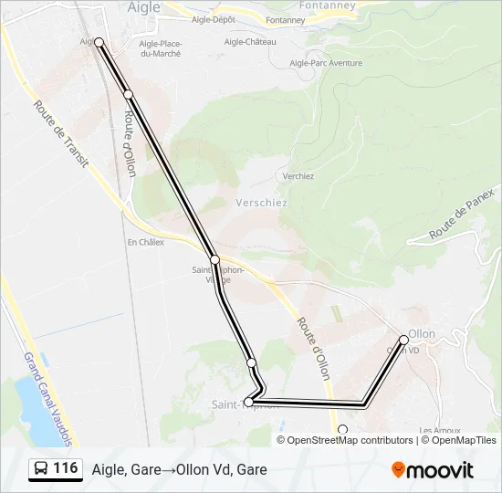 116 Bus Line Map