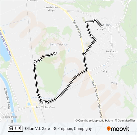 116 Bus Line Map