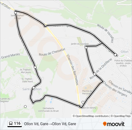 116 Bus Line Map