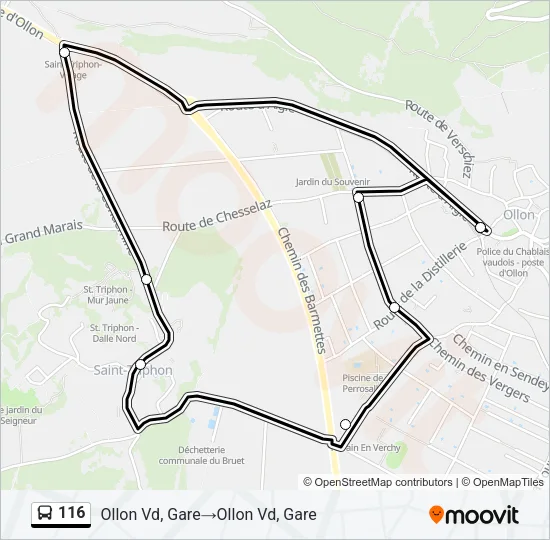 116 Bus Line Map