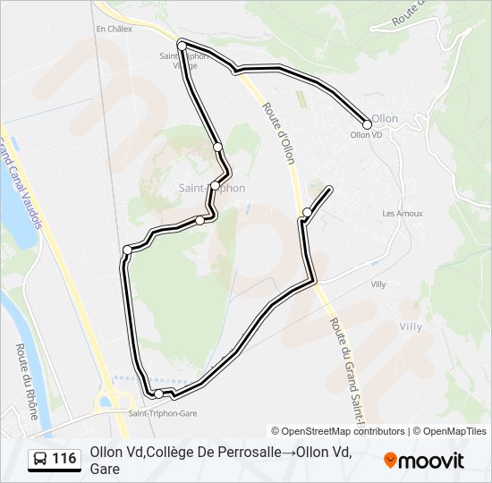 116 Bus Line Map