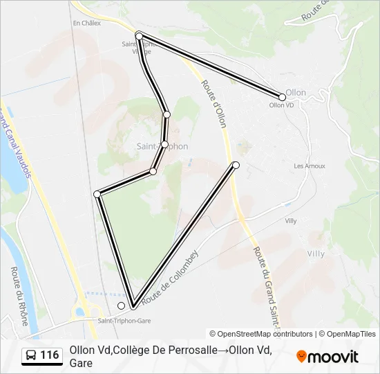 116 Bus Line Map