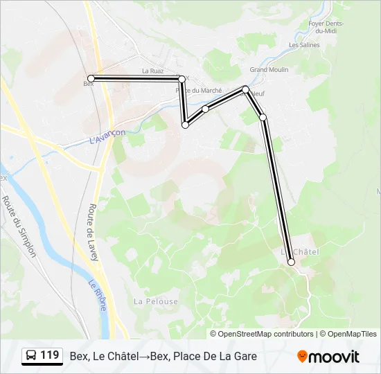 119 Bus Line Map