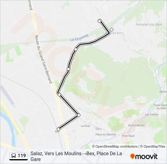 119 Bus Line Map