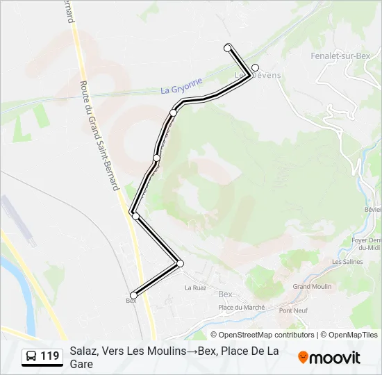119 Bus Line Map