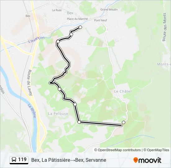 119 Bus Line Map