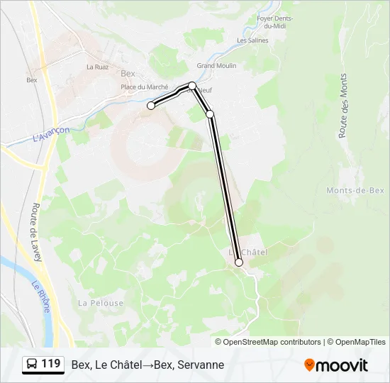 119 Bus Line Map