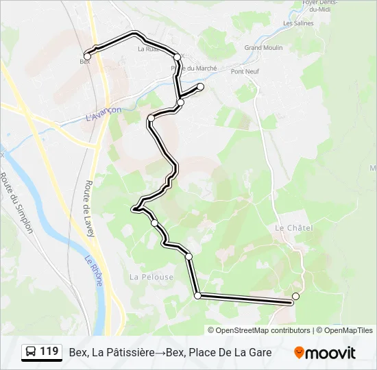 119 Bus Line Map