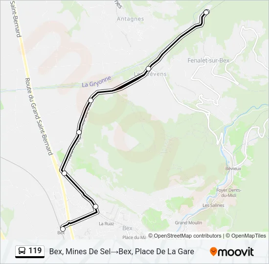 119 Bus Line Map