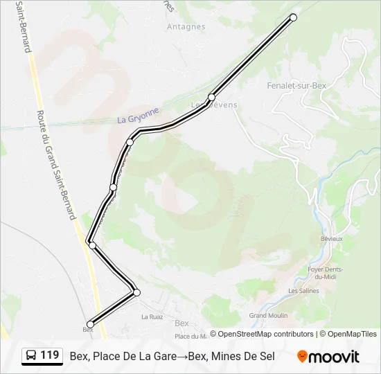 119 Bus Line Map
