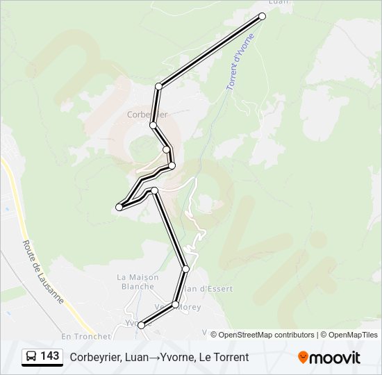 143 Bus Line Map