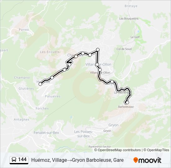 144 Bus Line Map
