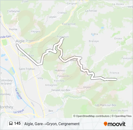 145 Bus Line Map