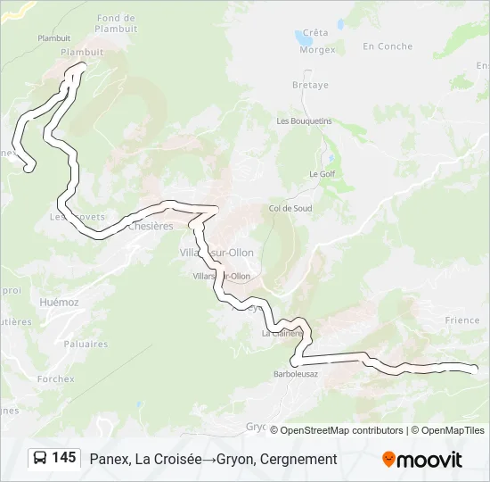 145 Bus Line Map