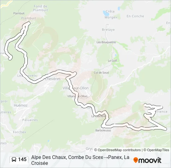 145 Bus Line Map