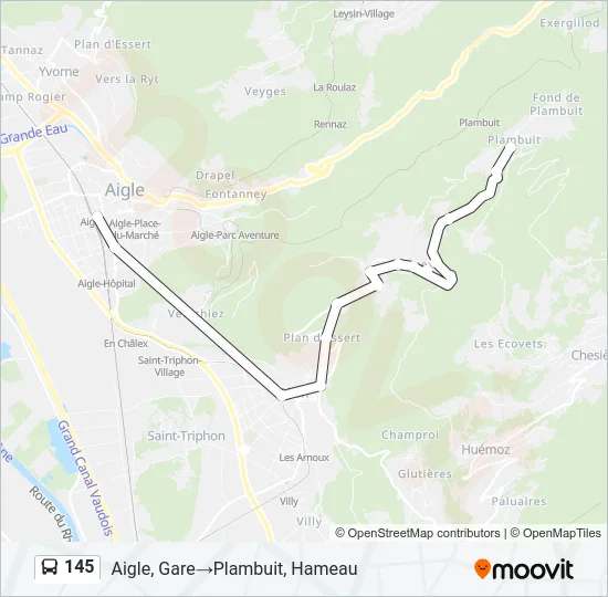 145 Bus Line Map