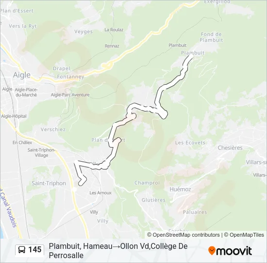 145 Bus Line Map
