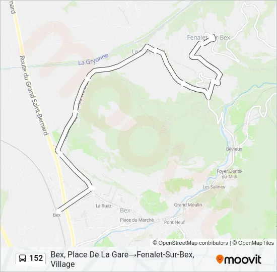 152 Bus Line Map