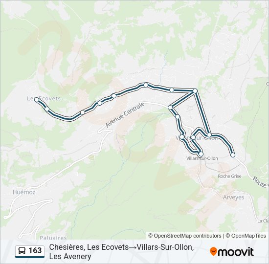 163 Bus Line Map