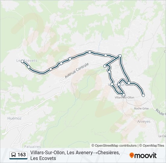 163 Bus Line Map