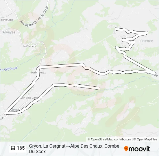 165 Bus Line Map