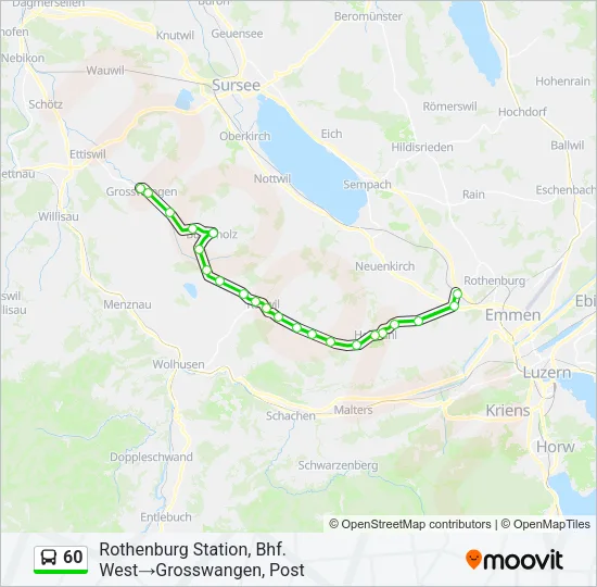Buslinie 60 Karte