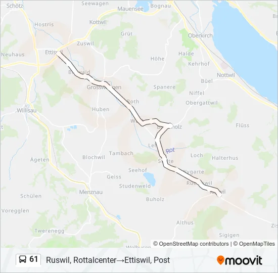 Buslinie 61 Karte