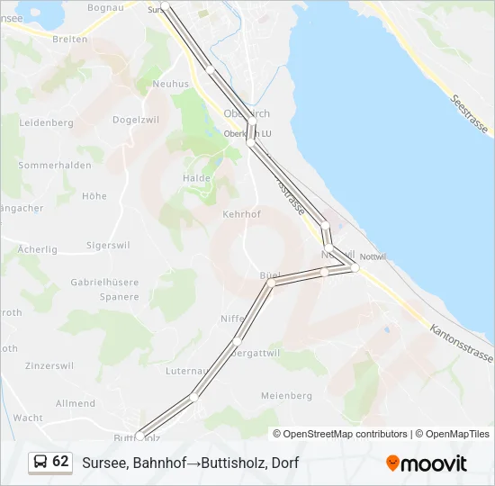 62 Bus Line Map