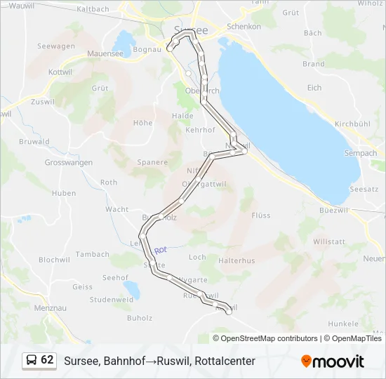 62 Bus Line Map