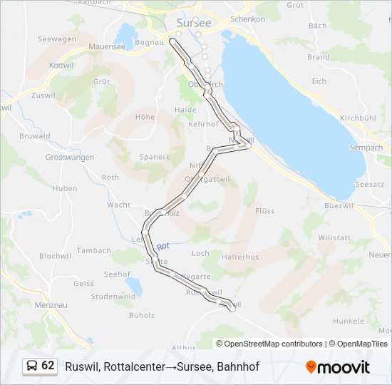 62 Bus Line Map