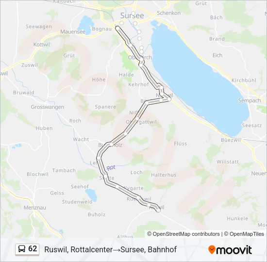 62 Bus Line Map