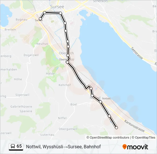 65 Bus Line Map