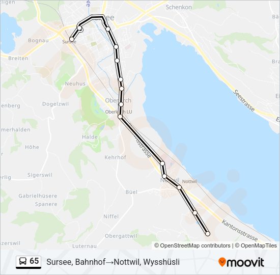 65 Bus Line Map