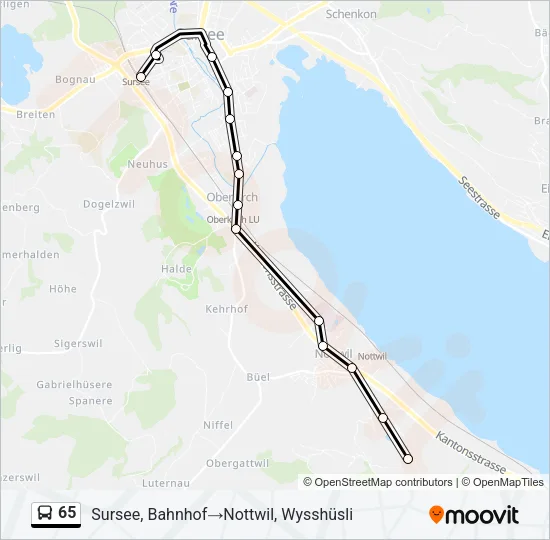 65 Bus Line Map