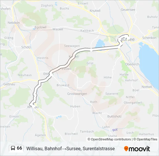 66 Bus Line Map