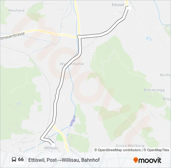 66 Bus Line Map
