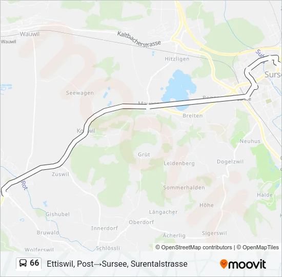 66 Bus Line Map