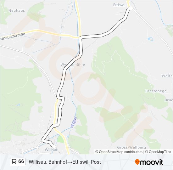 66 Bus Line Map