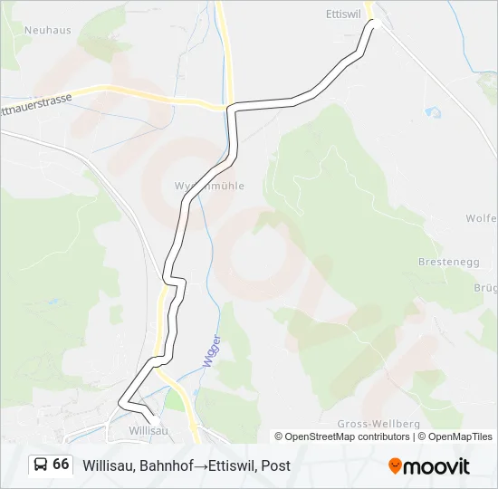66 Bus Line Map