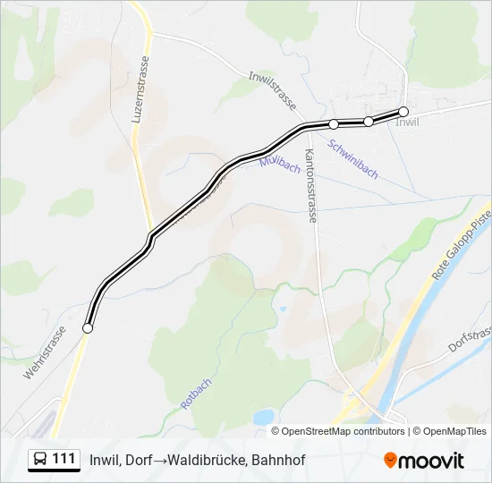 111 Bus Line Map