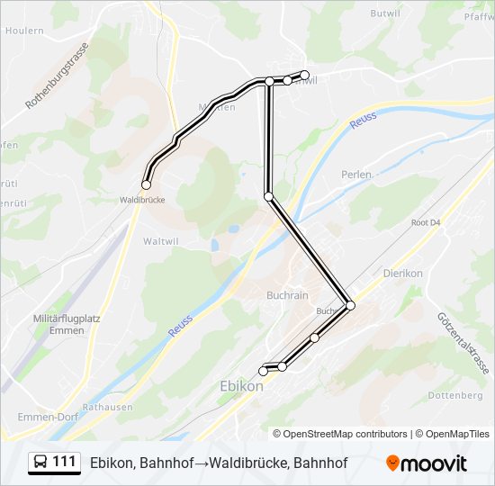 111 Bus Line Map
