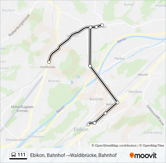 111 Bus Line Map