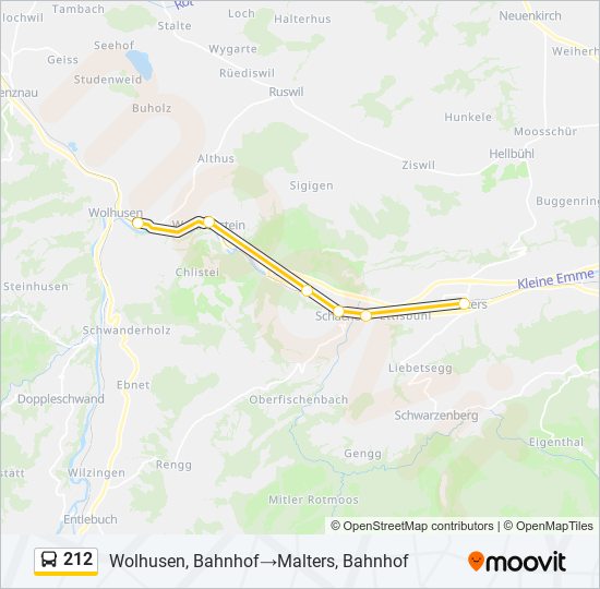 212 bus Line Map