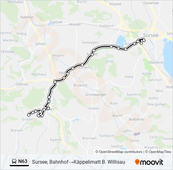 N63 bus Line Map