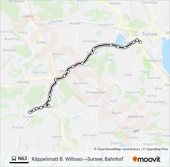 N63 Bus Line Map