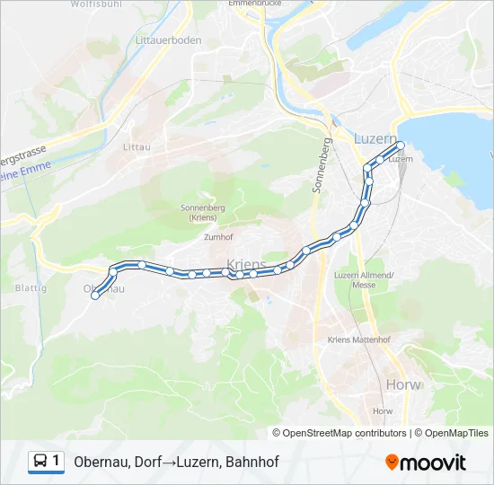 1 Bus Line Map