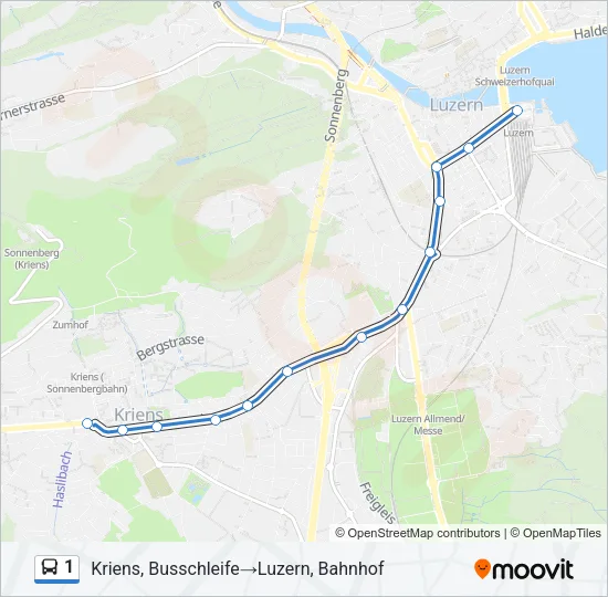 1 Bus Line Map