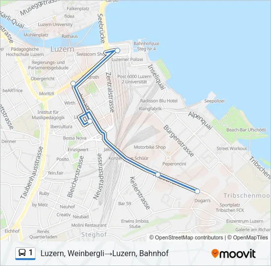 1 Bus Line Map